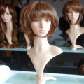 New Short Light Brown Curly Fluffy Kanekalon Hair WIG